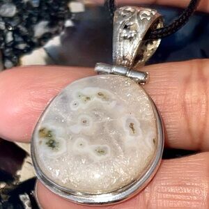 White Solar Quartz Pendant 1 7/8”